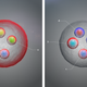 Side-by-side illustrations of the two newly discovered tetraquarks.